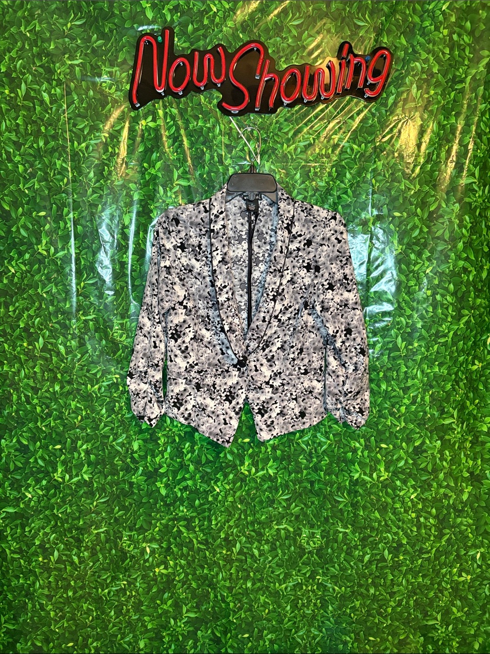 Wet Seal Black & White Floral Blazer